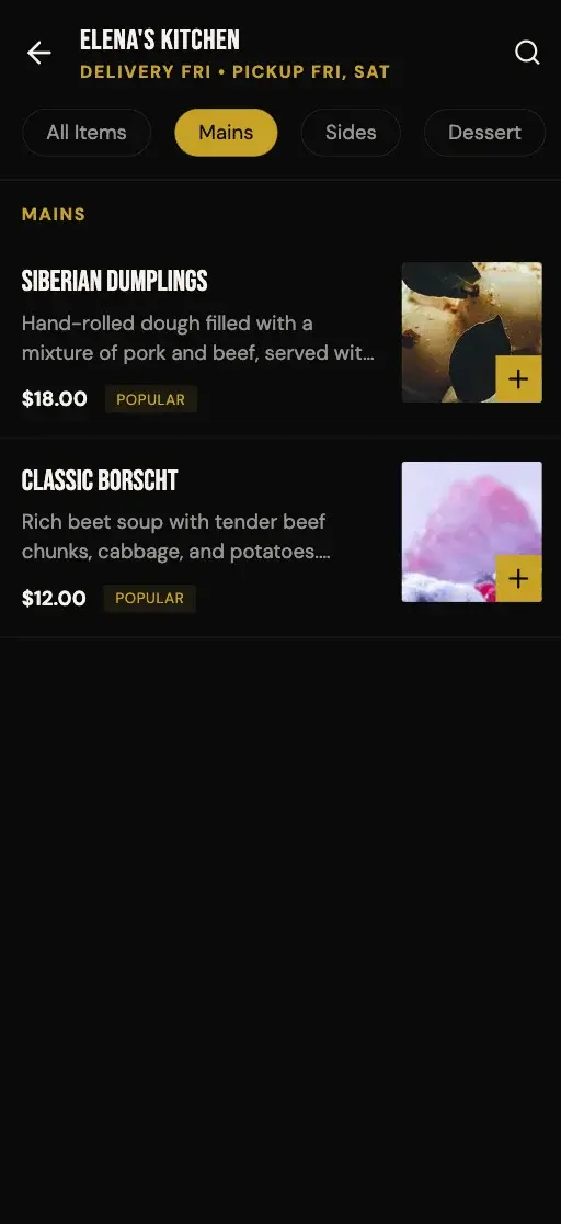 Off Menu - Category Filtered