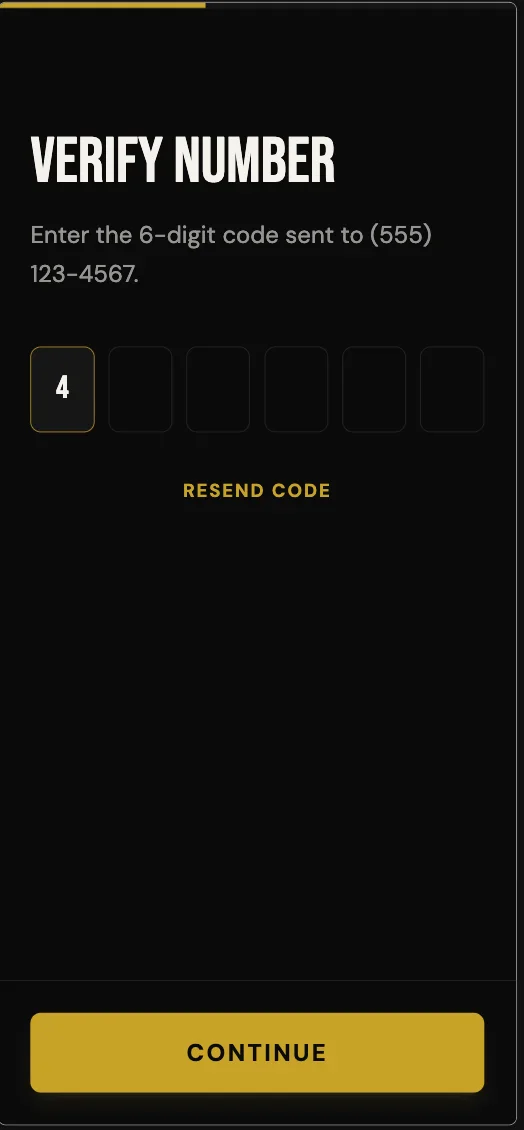 Off Menu - SMS Verification