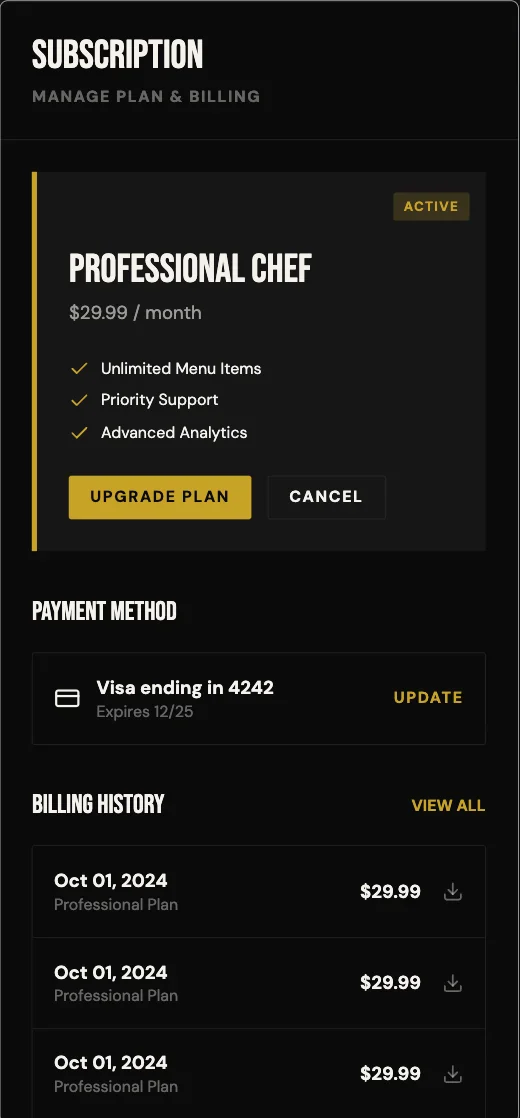 Off Menu - Subscription Overview