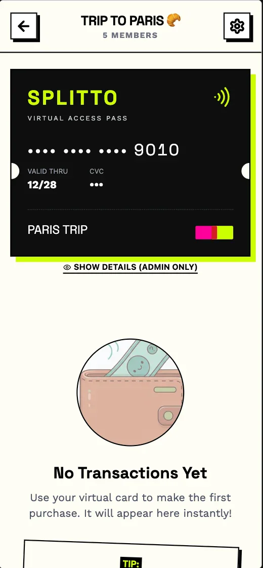 Splitto - No Transactions