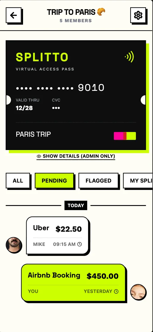 Splitto - Filter: Pending Only