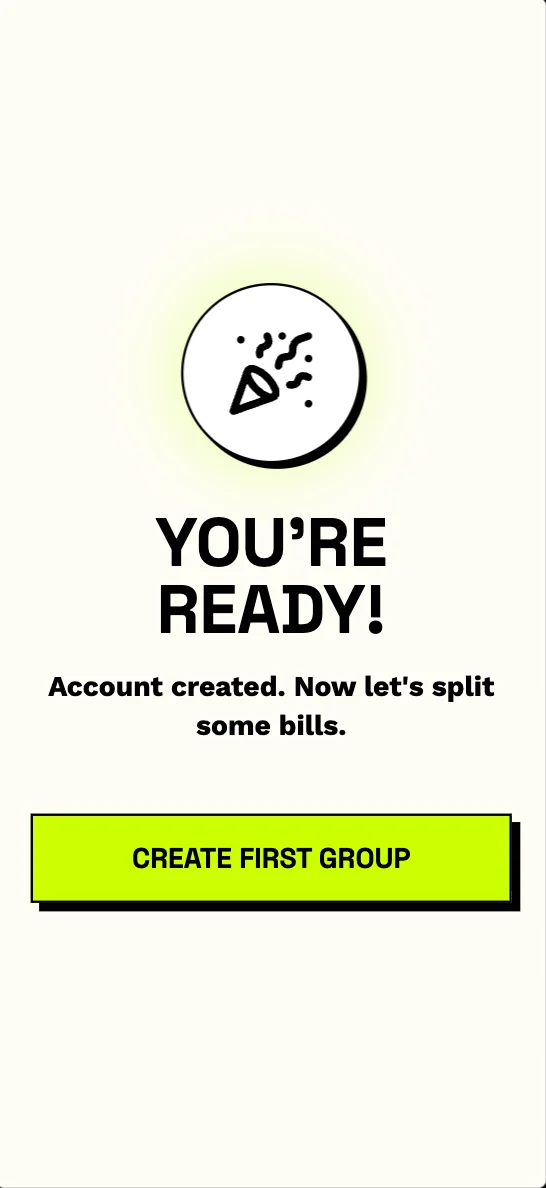 Splitto - Completion Screen