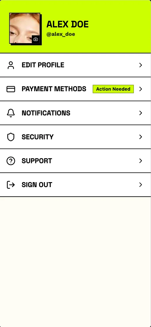 Splitto - Default Account View